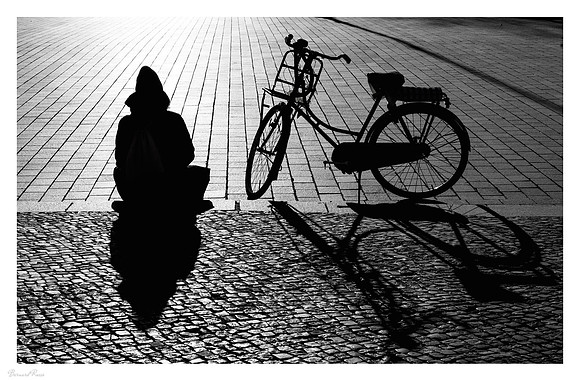 Silhouette et vélo