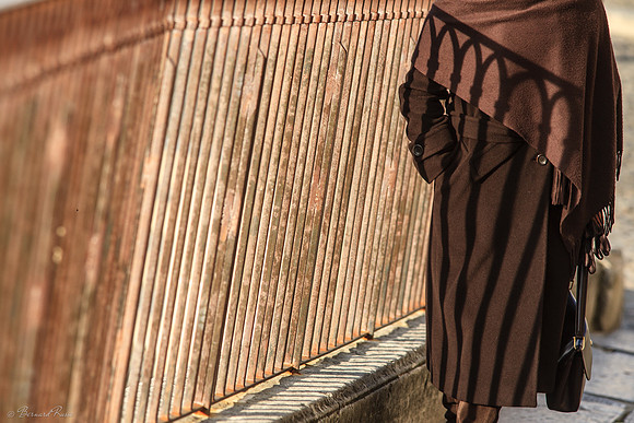 Ombre sur manteau marron